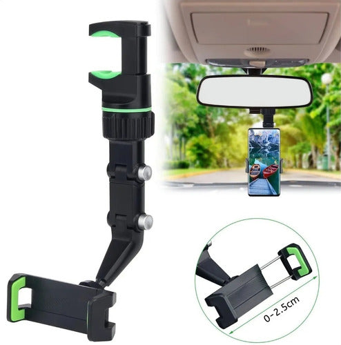 SOPORTE CELULAR ESPEJO RETROVISOR CARRO 360°