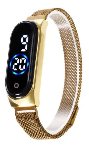 RELOJ MAGNETICO DIGITAL TACTIL - DORADO + ENVIO GRATIS